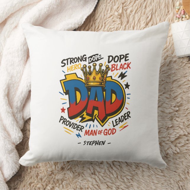 Dad – A Tribute of Strength, Love, & Devotion (3) Throw Pillow (Blanket)