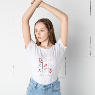 Dad Always Wins Cute Modern XOXO Valentines Day T-Shirt