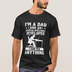 Dad And A Artificial Intelligence Developer Fix An T-Shirt