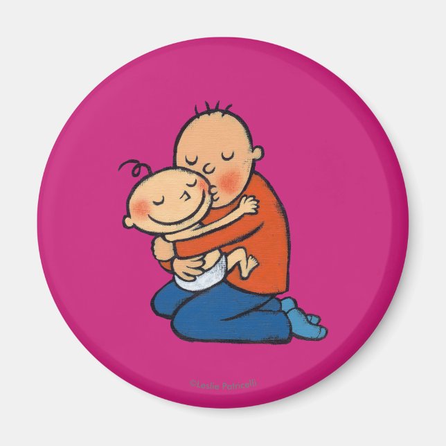 Dad and Baby Hugging Magnet (Front)