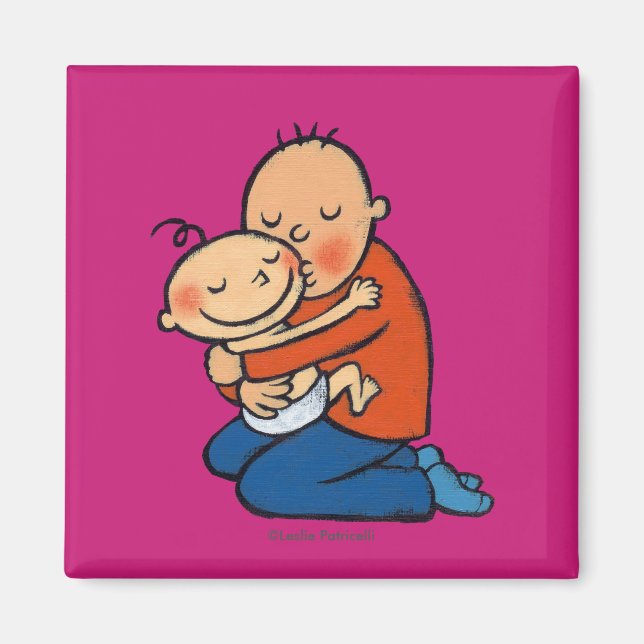 Dad and Baby Hugging Magnet (Front)