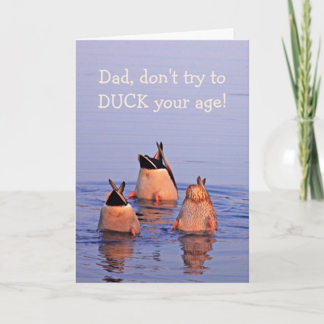 Dad and Duck Pun Birthday Card (Front)