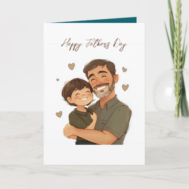 Dad and his son Folding fathers day card (Front)