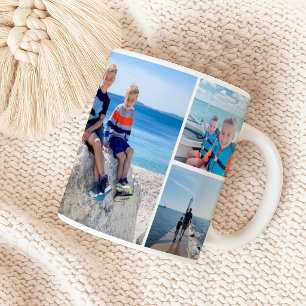 Dad and Kids Photo Collage Full Wrap Coffee Mug