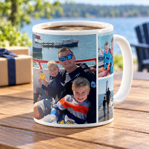 Dad and Kids Photo Collage Full Wrap Coffee Mug