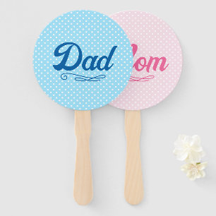 Dad and Mom Baby Shower Hand Fan