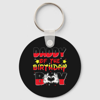 Dad And Mom Daddy Of The Birthday Boy Family Party Keychain
