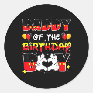 Dad And Mom Daddy Of The Birthday Boy Tee Family P Classic Round Sticker