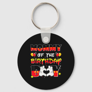 Dad And Mom Mommy Of The Birthday Boy Tee Family P Keychain