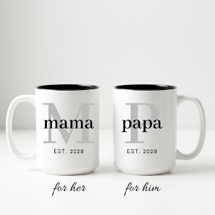 Dad and Mom Mug Set Personalized Gift for Parents
