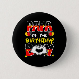 Dad And Mom Papa Of The Birthday Boy Family Party 2 Inch Round Button