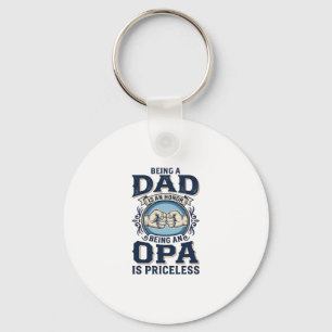 Dad and Opa Vintage Fist Bump Shirt Design_1 Keychain