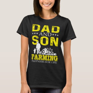 Dad And Son Farming Partners For Life  Cool Farmer T-Shirt