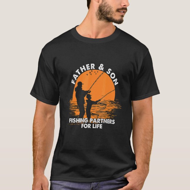 Dad And Son Fishing Partners For Life Fishermen HC T-Shirt (Front)