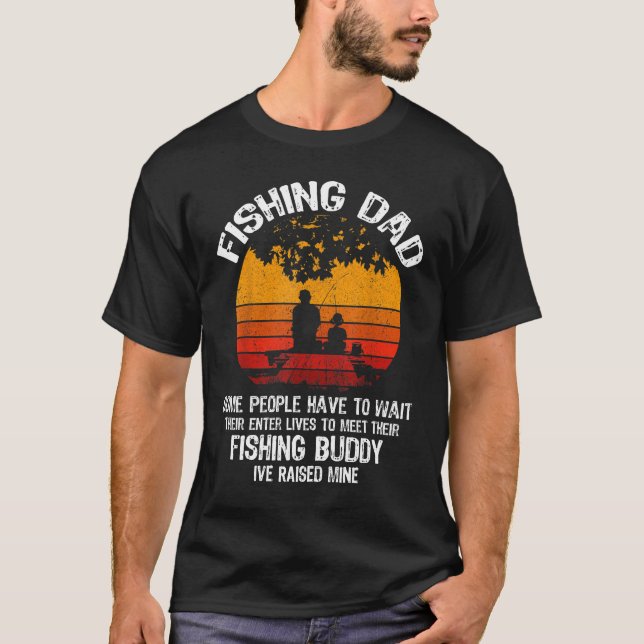 Dad And Son Matching Fisher Dad Father Day T-Shirt (Front)
