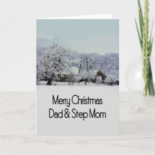 Dad and Step Mom Merry Christmas card