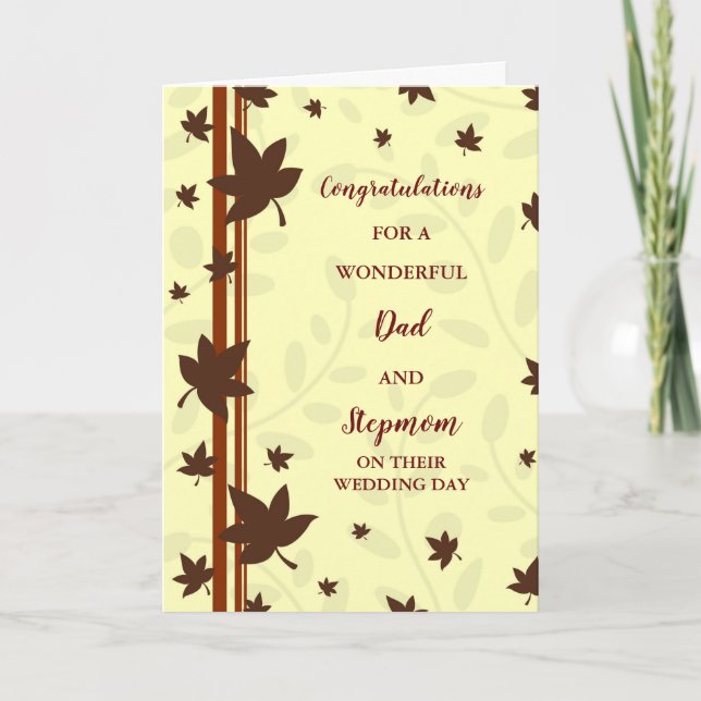 Dad and Stepmom Wedding Day Congratulations Card (Front)