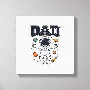 Dad Astronaut Space Vector Shirt Design_1 Canvas Print
