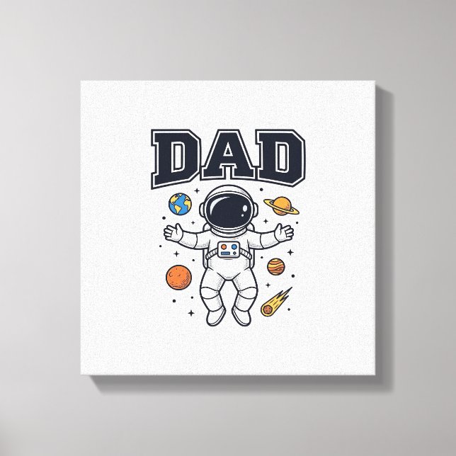 Dad Astronaut Space Vector Shirt Design_1 Canvas Print (Front)