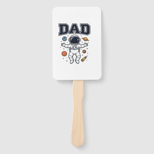 Dad Astronaut Space Vector Shirt Design_1 Hand Fan (Front)
