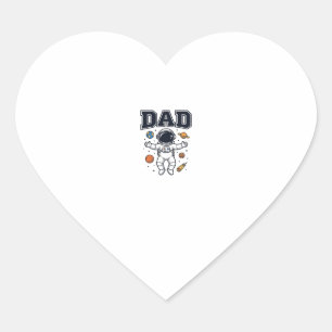 Dad Astronaut Space Vector Shirt Design_1 Heart Sticker