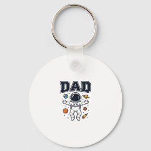 Dad Astronaut Space Vector Shirt Design_1 Keychain