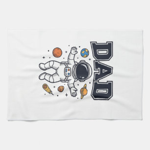 Dad Astronaut Space Vector Shirt Design_1 Kitchen Towel