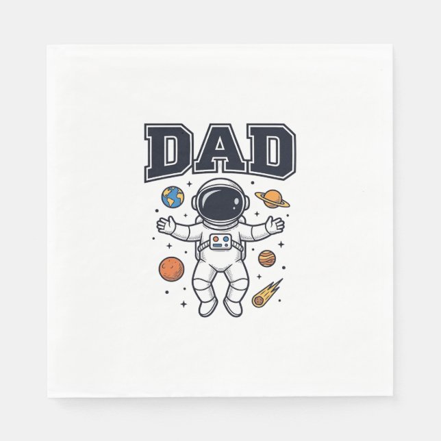 Dad Astronaut Space Vector Shirt Design_1 Napkin (Front)