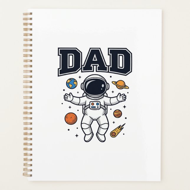 Dad Astronaut Space Vector Shirt Design_1 Planner (Front)