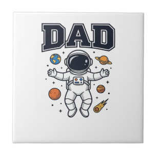Dad Astronaut Space Vector Shirt Design_1 Tile