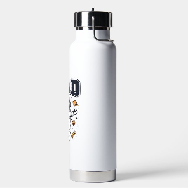 Dad Astronaut Space Vector Shirt Design_1 Water Bottle (Left)