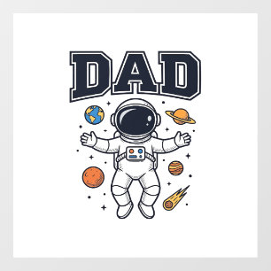 Dad Astronaut Space Vector Shirt Design_1 Window Cling