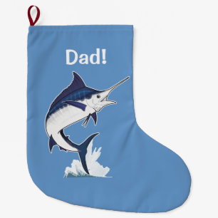 Dad: Atlantic Blue Marlin Large Christmas Stocking