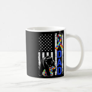 Dad Autism Awareness American Flag Fathers Day  Coffee Mug