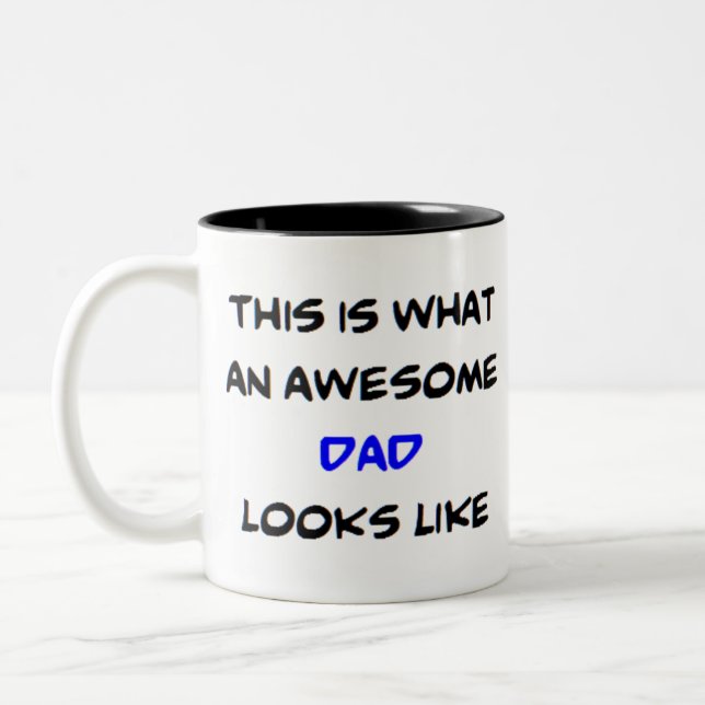 dad, awesome Two-Tone coffee mug (Left)