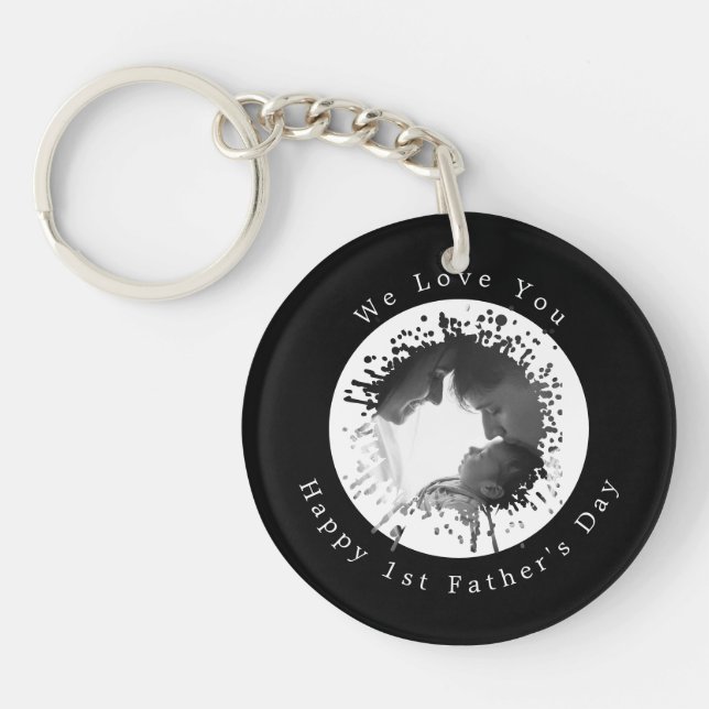 Dad & Baby - 1st Father's Day Keepsake Keychain (Front)