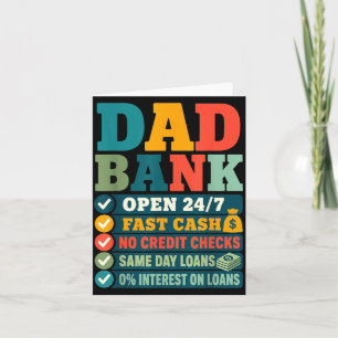 Dad Bank Funny Fathers Day Vintage Daddy Men Humou Card
