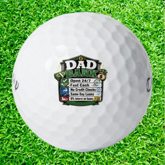  Dad Bank Funny  Golf Balls (Upgrade your game with outrageously funny croc balls)