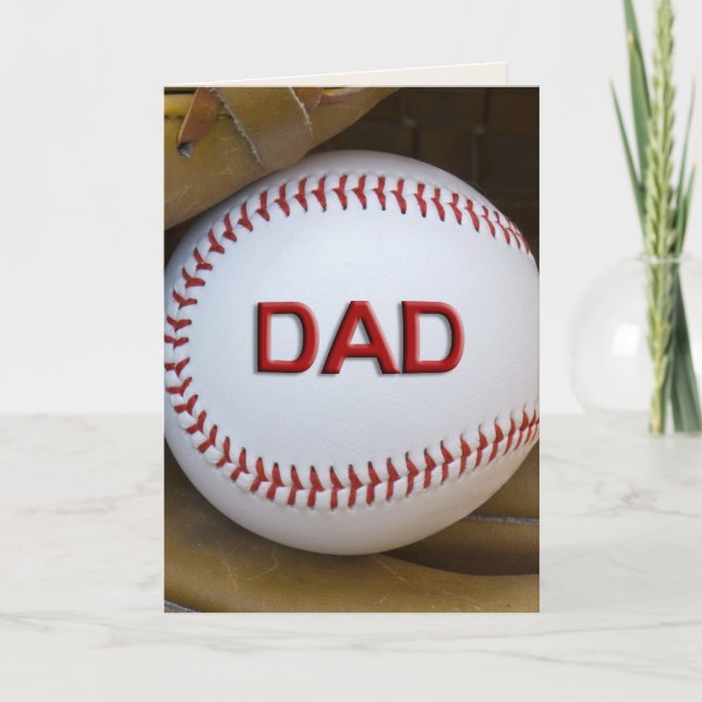 Dad Baseball in Glove Holiday Card (Front)
