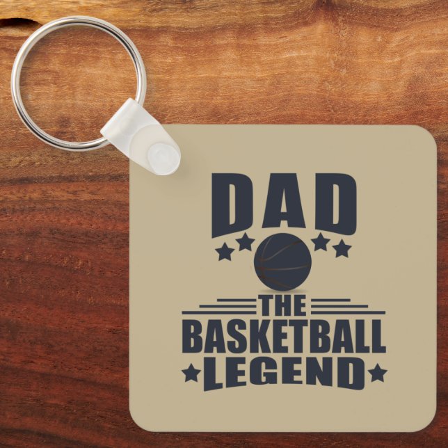 Dad basketball legend  keychain (Front)