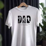 DAD Basketball Player Letter Cutout Custom Text T-Shirt<br><div class="desc">Personalized T-Shirt for DAD - perfect for father's day,  birthday,  new baby or just because! DAD is printed in oversized typography with cutout letters and basketball player silhouettes. You can also edit all of the custom wording. Please browse my store for more gifts for dad.</div>