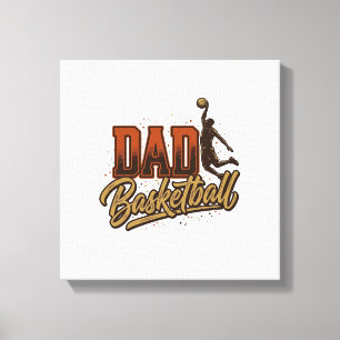 Dad Basketball Vintage Engraving Shirt Design_1 Canvas Print
