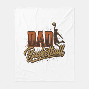 Dad Basketball Vintage Engraving Shirt Design_1 Fleece Blanket