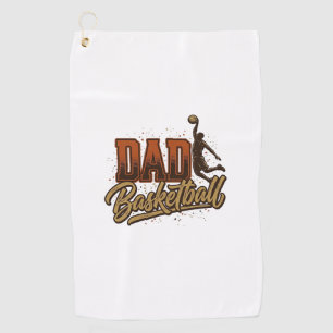Dad Basketball Vintage Engraving Shirt Design_1 Golf Towel