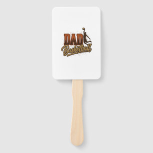 Dad Basketball Vintage Engraving Shirt Design_1 Hand Fan