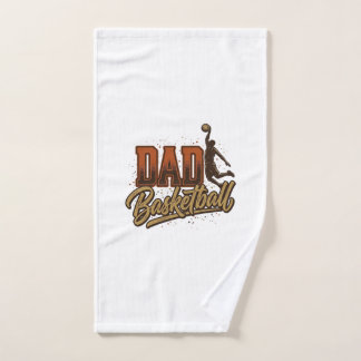Dad Basketball Vintage Engraving Shirt Design_1 Hand Towel