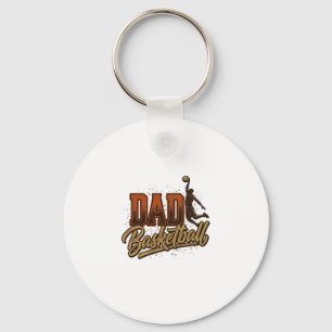 Dad Basketball Vintage Engraving Shirt Design_1 Keychain