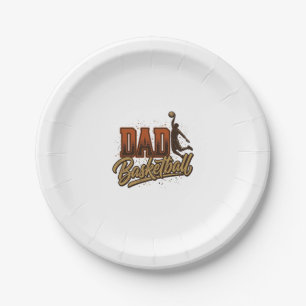 Dad Basketball Vintage Engraving Shirt Design_1 Paper Plate