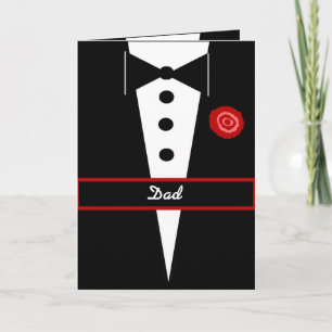 DAD Be My Best Man Card with Tux and Rose