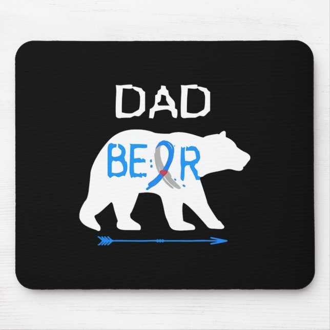 Dad Bear Type One Diabetes Awareness  Mouse Pad (Front)